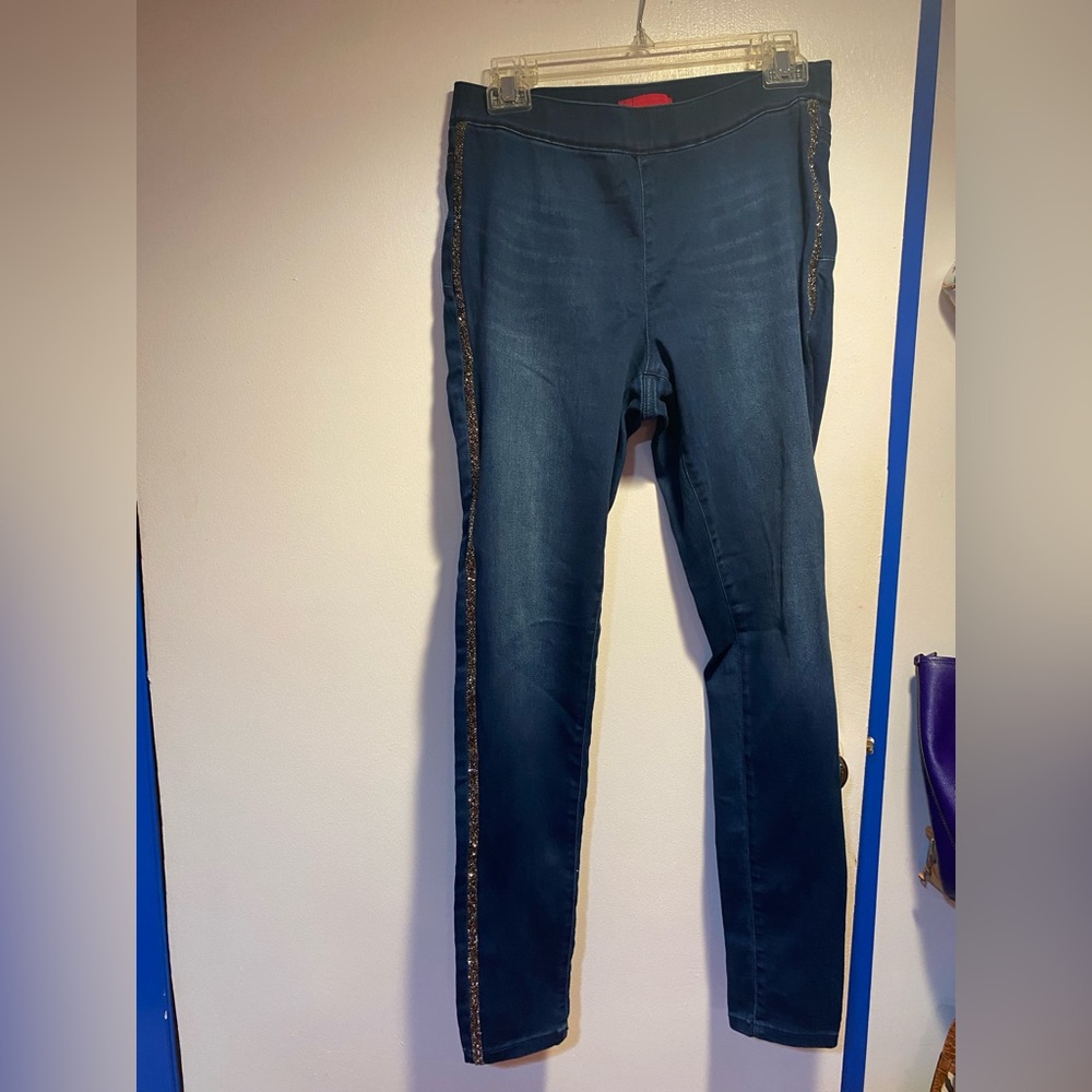 Jennifer Lopez embellished stretch denim jeans